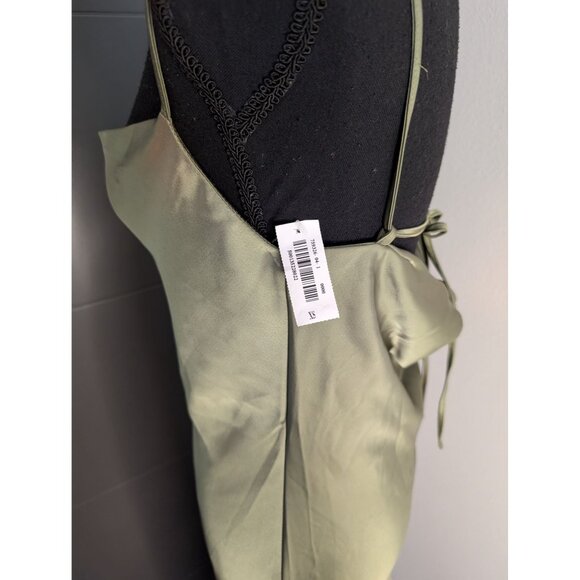 NWT Old Navy The Occasion by Old Navy Satin Cowl Maxi Dress in Green XS - Picture 5 of 10